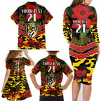 Custom Richmond Tigers Football Family Matching Long Sleeve Bodycon Dress and Hawaiian Shirt ANZAC Lest We Forget