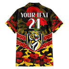 Custom Richmond Tigers Football Family Matching Long Sleeve Bodycon Dress and Hawaiian Shirt ANZAC Lest We Forget