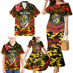 Custom Richmond Tigers Football Family Matching Mermaid Dress and Hawaiian Shirt ANZAC Lest We Forget