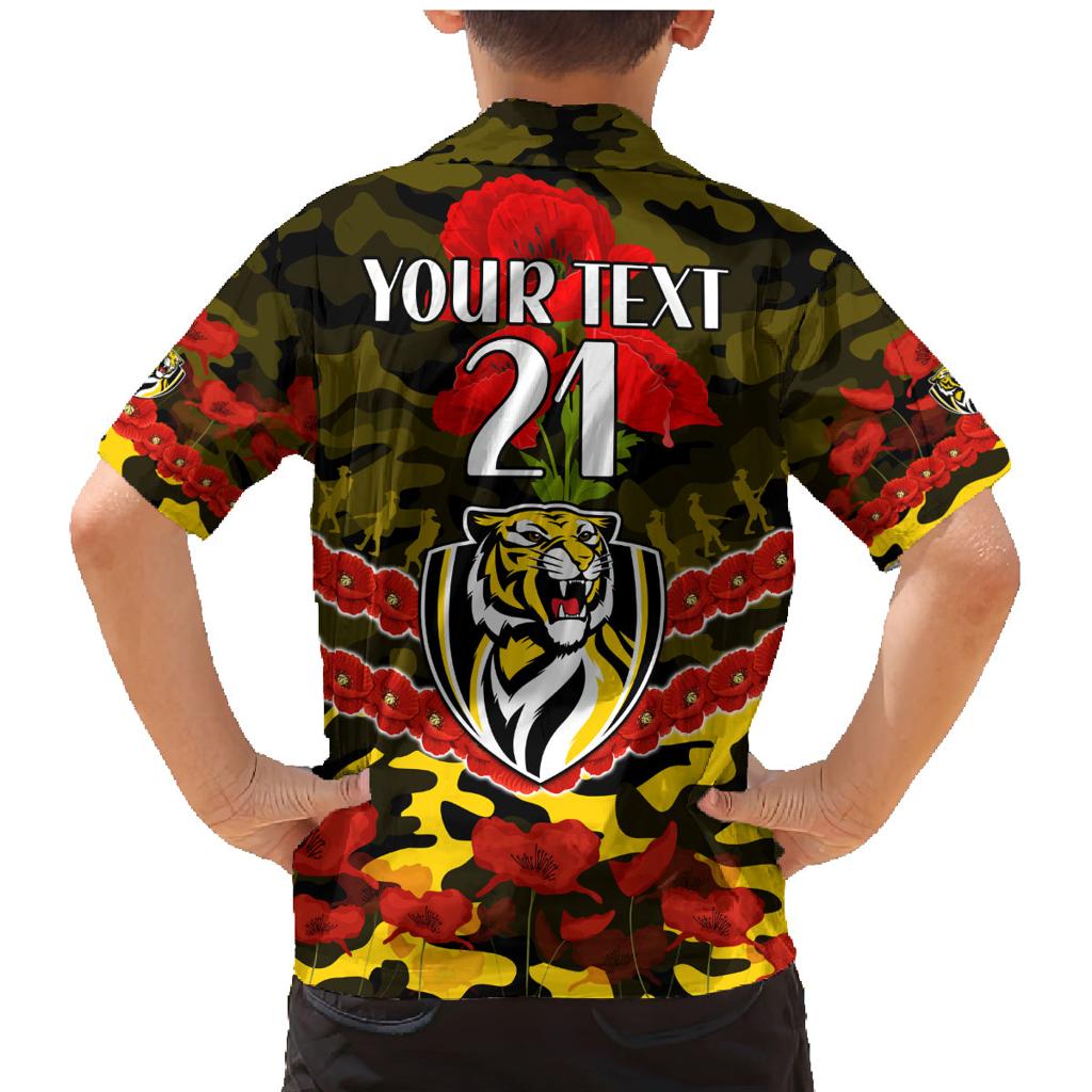 Custom Richmond Tigers Football Family Matching Mermaid Dress and Hawaiian Shirt ANZAC Lest We Forget