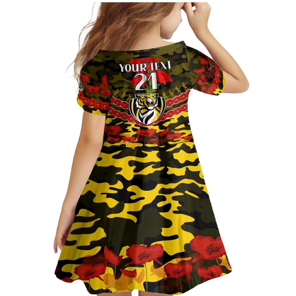 Custom Richmond Tigers Football Family Matching Mermaid Dress and Hawaiian Shirt ANZAC Lest We Forget
