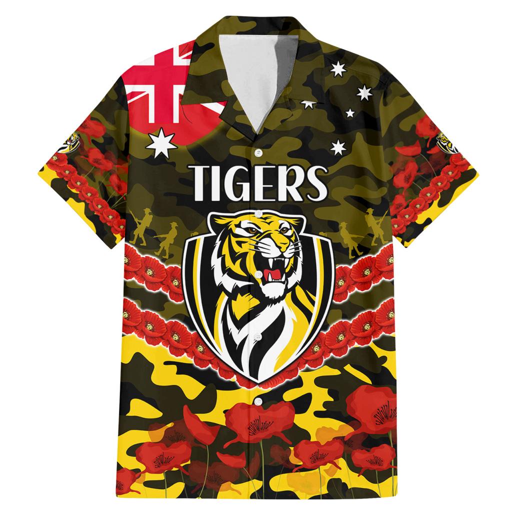 Custom Richmond Tigers Football Family Matching Mermaid Dress and Hawaiian Shirt ANZAC Lest We Forget