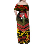 Custom Richmond Tigers Football Family Matching Off Shoulder Maxi Dress and Hawaiian Shirt ANZAC Lest We Forget
