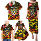 Custom Richmond Tigers Football Family Matching Puletasi and Hawaiian Shirt ANZAC Lest We Forget