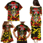 Custom Richmond Tigers Football Family Matching Puletasi and Hawaiian Shirt ANZAC Lest We Forget