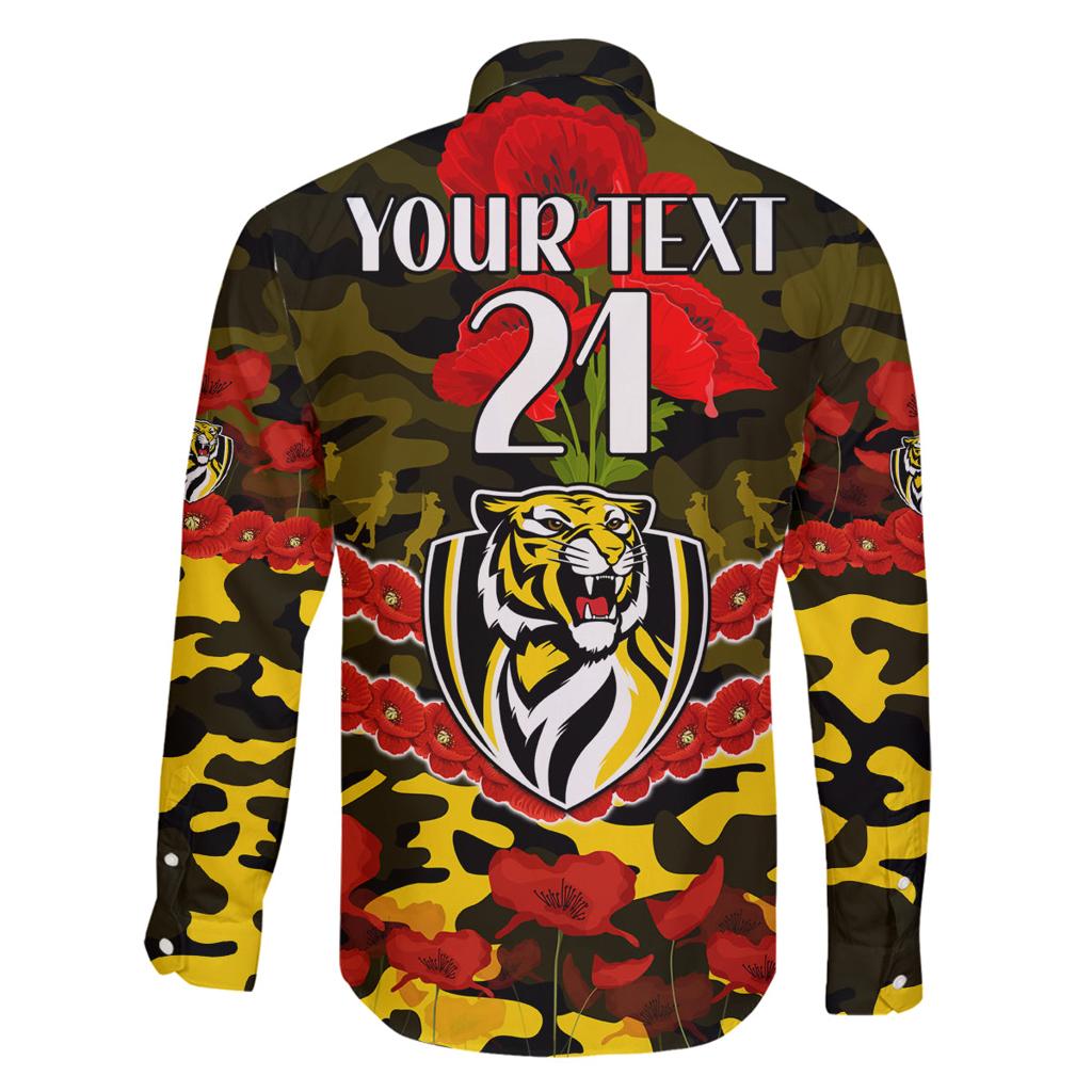 Custom Richmond Tigers Football Family Matching Puletasi and Hawaiian Shirt ANZAC Lest We Forget