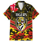 Custom Richmond Tigers Football Family Matching Short Sleeve Bodycon Dress and Hawaiian Shirt ANZAC Lest We Forget