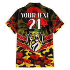 Custom Richmond Tigers Football Family Matching Short Sleeve Bodycon Dress and Hawaiian Shirt ANZAC Lest We Forget