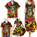 Custom Richmond Tigers Football Family Matching Summer Maxi Dress and Hawaiian Shirt ANZAC Lest We Forget