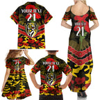 Custom Richmond Tigers Football Family Matching Summer Maxi Dress and Hawaiian Shirt ANZAC Lest We Forget