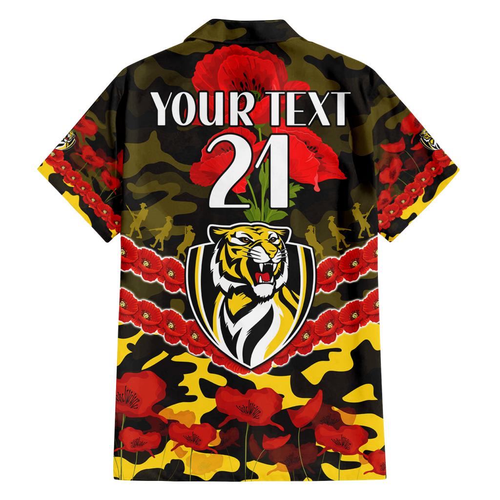 Custom Richmond Tigers Football Family Matching Summer Maxi Dress and Hawaiian Shirt ANZAC Lest We Forget