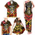 Custom Richmond Tigers Football Family Matching Tank Maxi Dress and Hawaiian Shirt ANZAC Lest We Forget