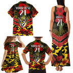 Custom Richmond Tigers Football Family Matching Tank Maxi Dress and Hawaiian Shirt ANZAC Lest We Forget