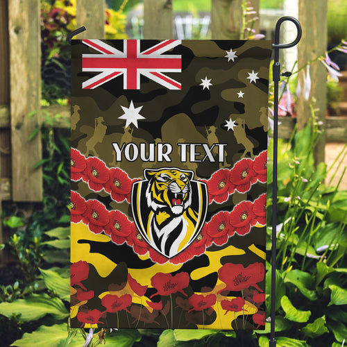 Custom Richmond Tigers Football Garden Flag ANZAC Lest We Forget