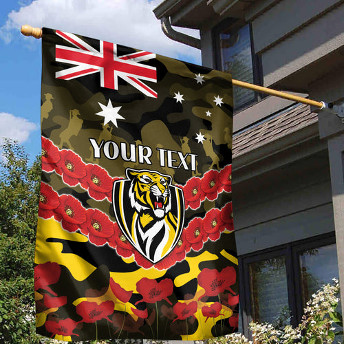 Custom Richmond Tigers Football Garden Flag ANZAC Lest We Forget