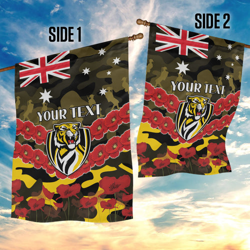 Custom Richmond Tigers Football Garden Flag ANZAC Lest We Forget