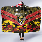 Custom Richmond Tigers Football Hooded Blanket ANZAC Lest We Forget
