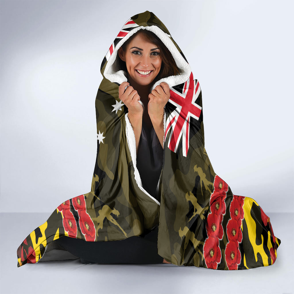 Custom Richmond Tigers Football Hooded Blanket ANZAC Lest We Forget