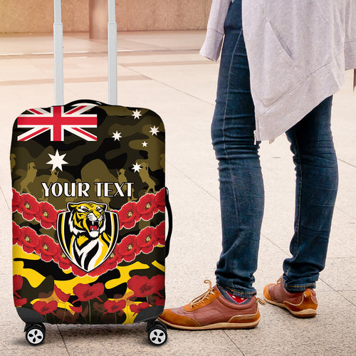 Custom Richmond Tigers Football Luggage Cover ANZAC Lest We Forget