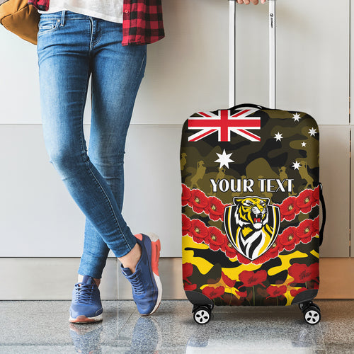 Custom Richmond Tigers Football Luggage Cover ANZAC Lest We Forget