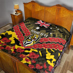 Custom Richmond Tigers Football Quilt ANZAC Lest We Forget