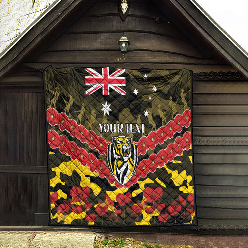 Custom Richmond Tigers Football Quilt ANZAC Lest We Forget