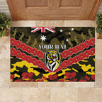 Custom Richmond Tigers Football Rubber Doormat ANZAC Lest We Forget