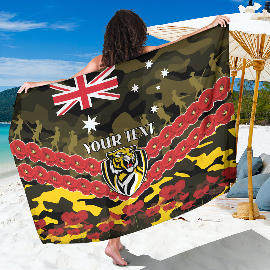 Custom Richmond Tigers Football Sarong ANZAC Lest We Forget