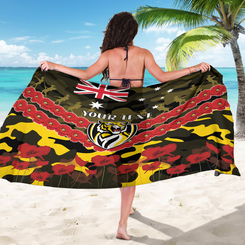 Custom Richmond Tigers Football Sarong ANZAC Lest We Forget