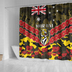 Custom Richmond Tigers Football Shower Curtain ANZAC Lest We Forget