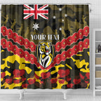 Custom Richmond Tigers Football Shower Curtain ANZAC Lest We Forget