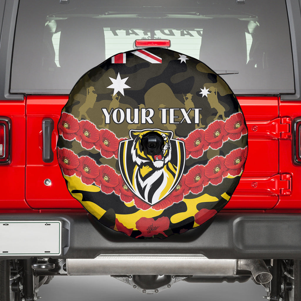 Custom Richmond Tigers Football Spare Tire Cover ANZAC Lest We Forget