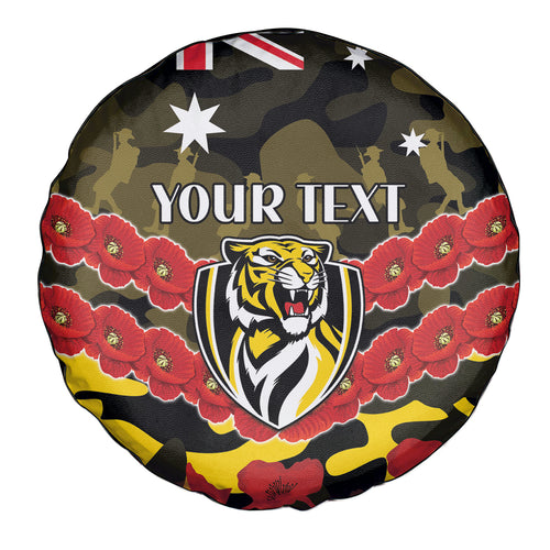Custom Richmond Tigers Football Spare Tire Cover ANZAC Lest We Forget