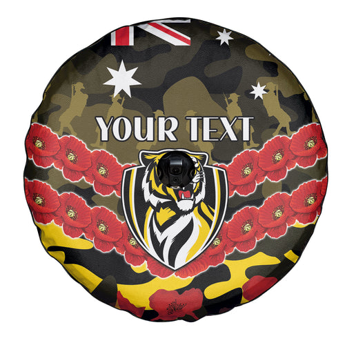 Custom Richmond Tigers Football Spare Tire Cover ANZAC Lest We Forget