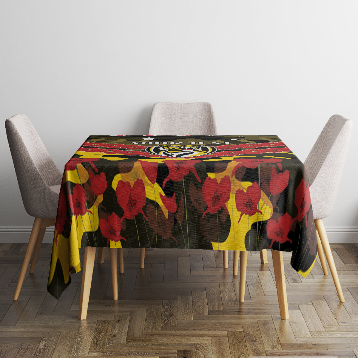 Custom Richmond Tigers Football Tablecloth ANZAC Lest We Forget
