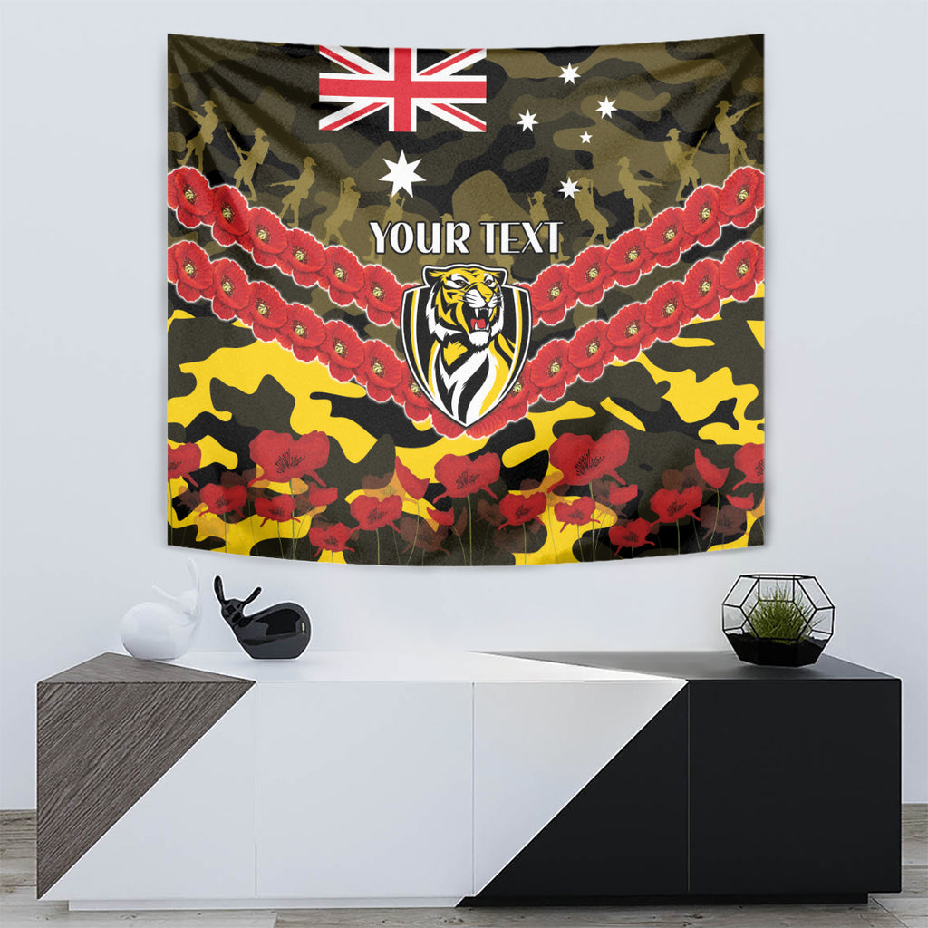 Custom Richmond Tigers Football Tapestry ANZAC Lest We Forget