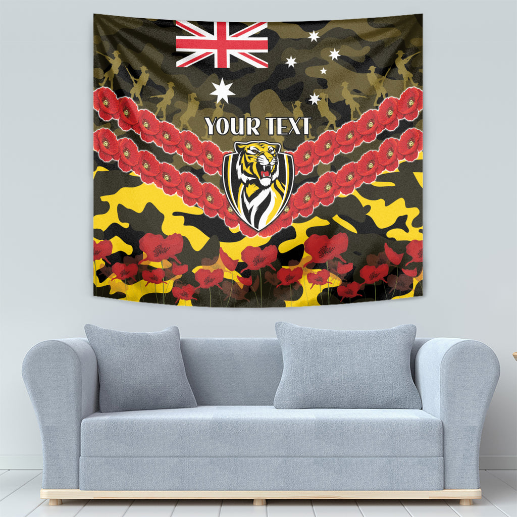 Custom Richmond Tigers Football Tapestry ANZAC Lest We Forget