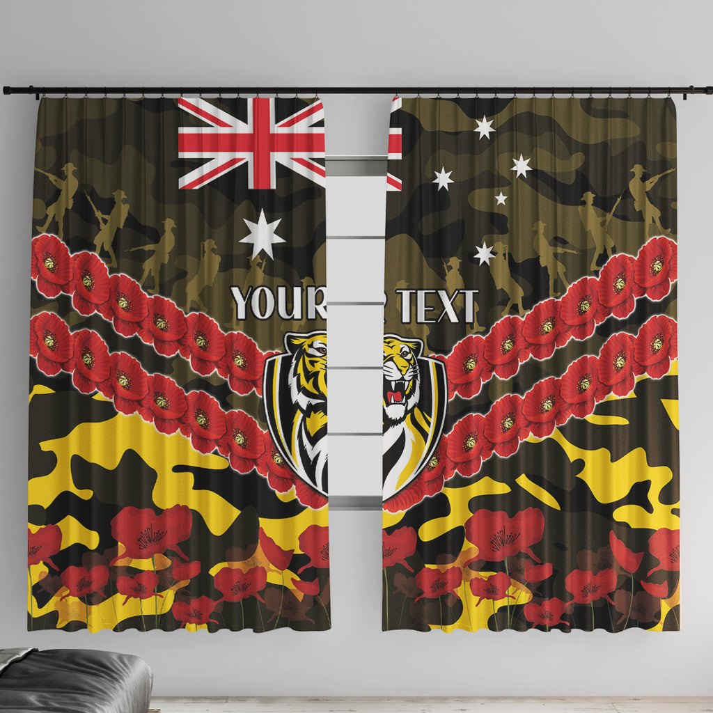 Custom Richmond Tigers Football Window Curtain ANZAC Lest We Forget