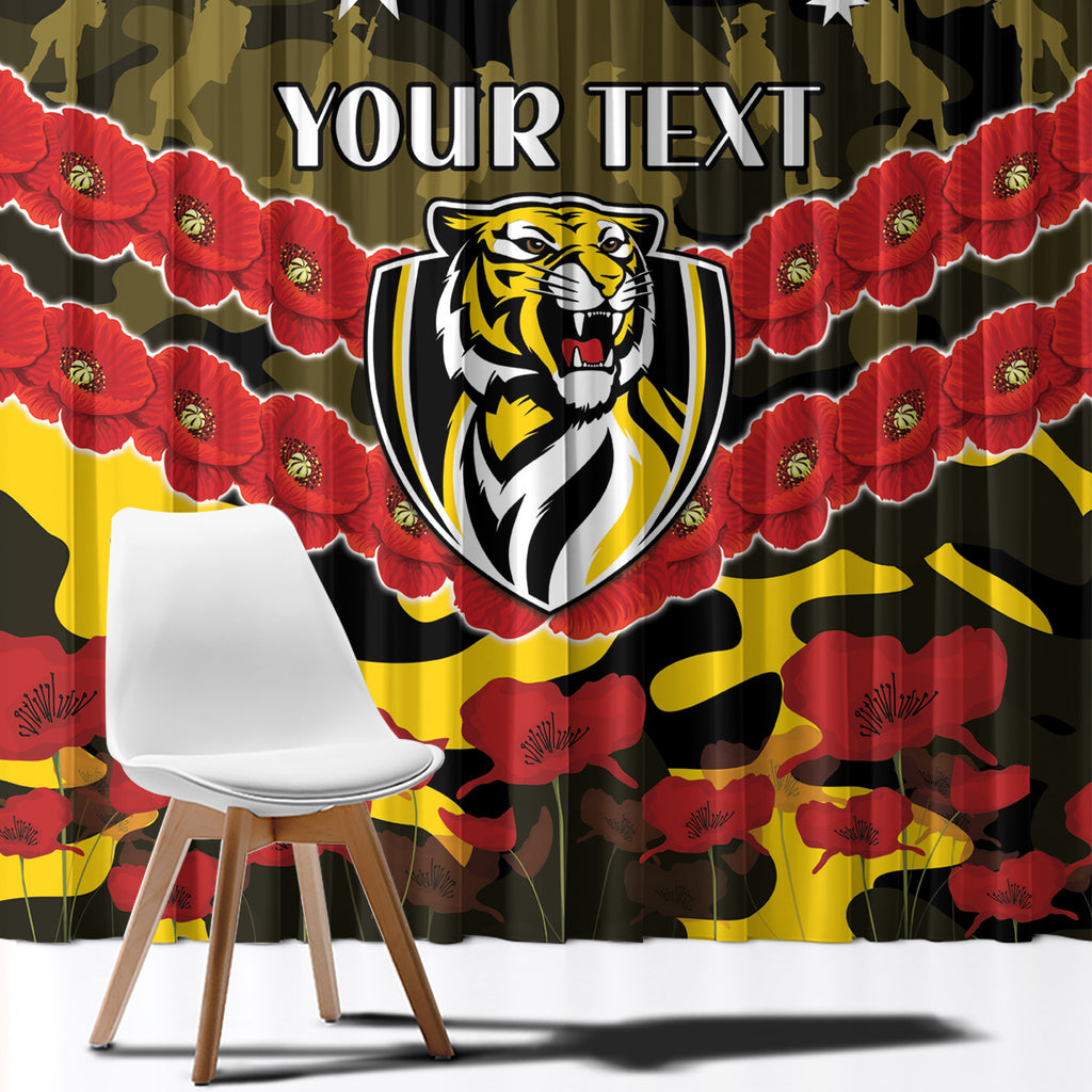 Custom Richmond Tigers Football Window Curtain ANZAC Lest We Forget