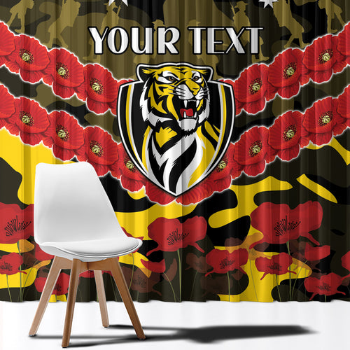Custom Richmond Tigers Football Window Curtain ANZAC Lest We Forget