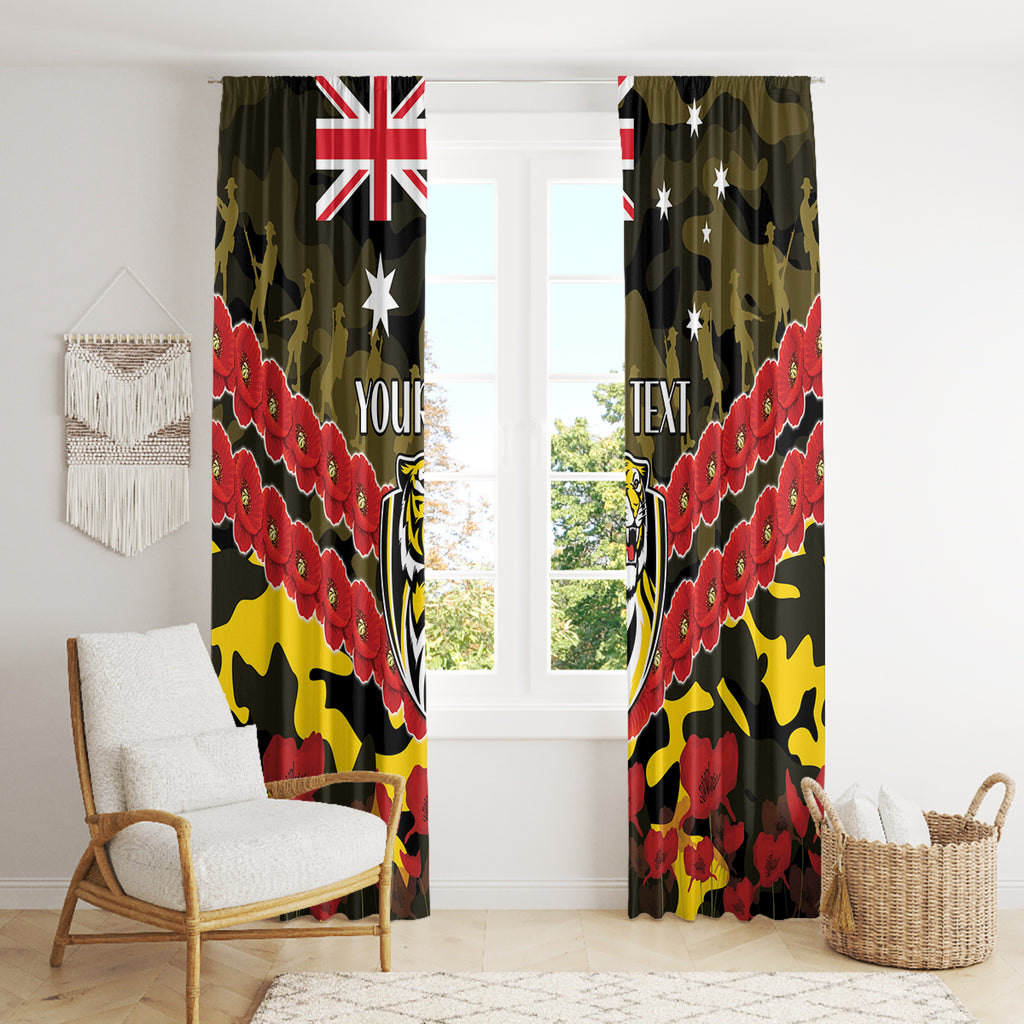Custom Richmond Tigers Football Window Curtain ANZAC Lest We Forget