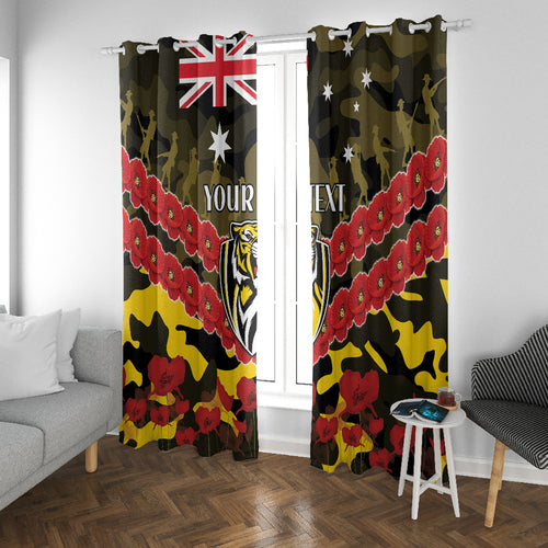 Custom Richmond Tigers Football Window Curtain ANZAC Lest We Forget