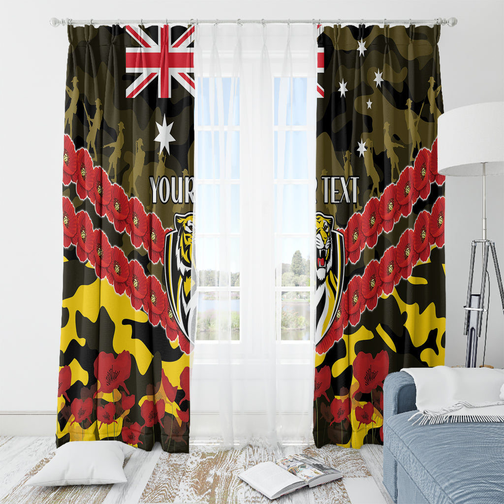 Custom Richmond Tigers Football Window Curtain ANZAC Lest We Forget