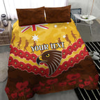 Custom Hawks Football Bedding Set ANZAC Lest We Forget