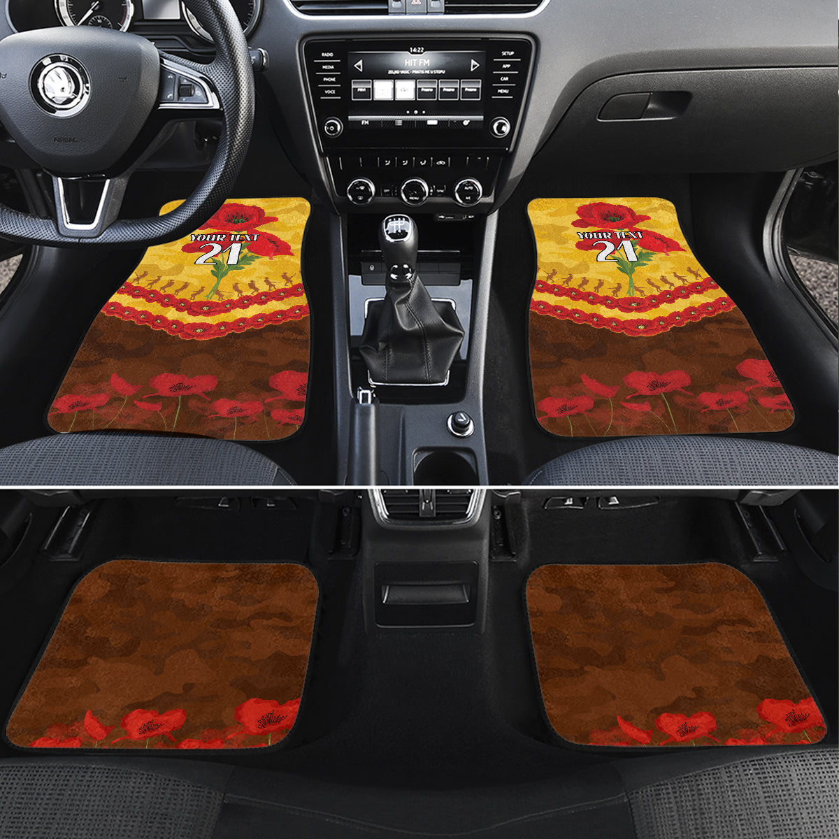 Custom Hawks Football Car Mats ANZAC Lest We Forget