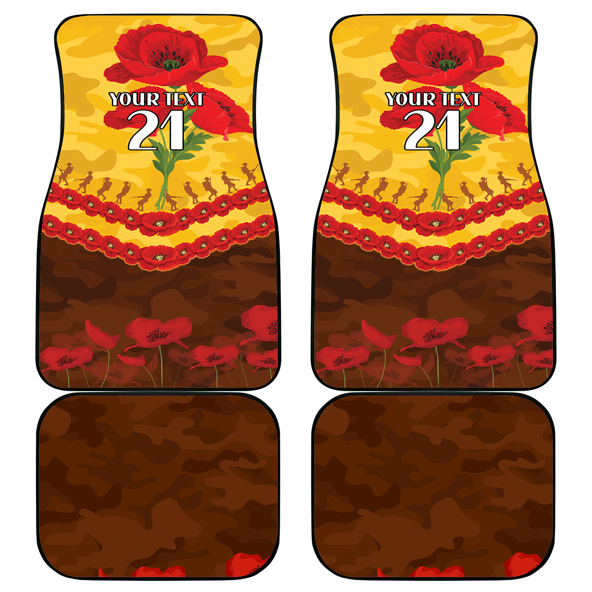 Custom Hawks Football Car Mats ANZAC Lest We Forget