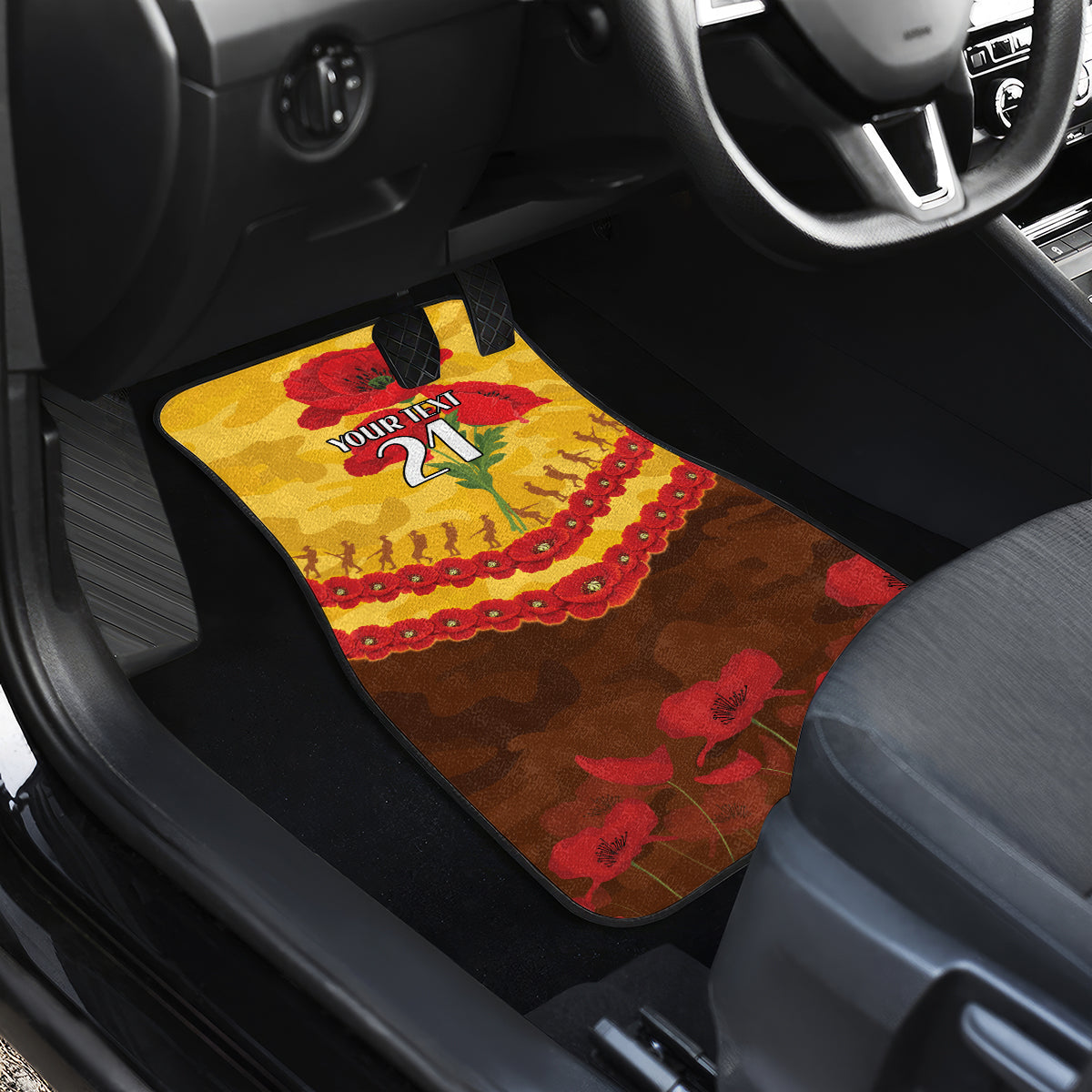 Custom Hawks Football Car Mats ANZAC Lest We Forget