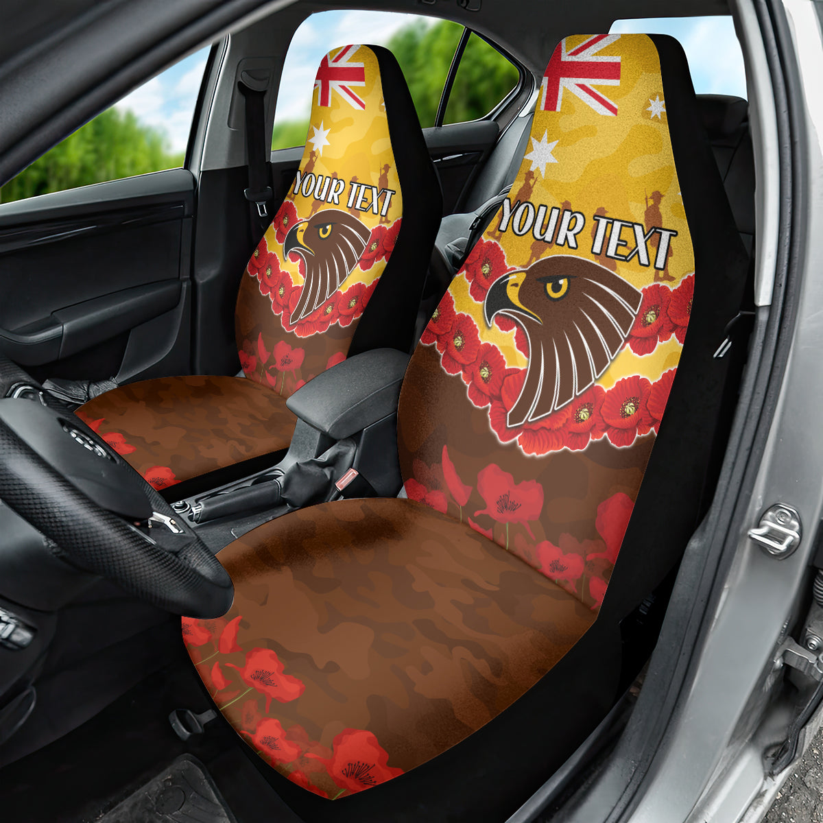 Custom Hawks Football Car Seat Cover ANZAC Lest We Forget