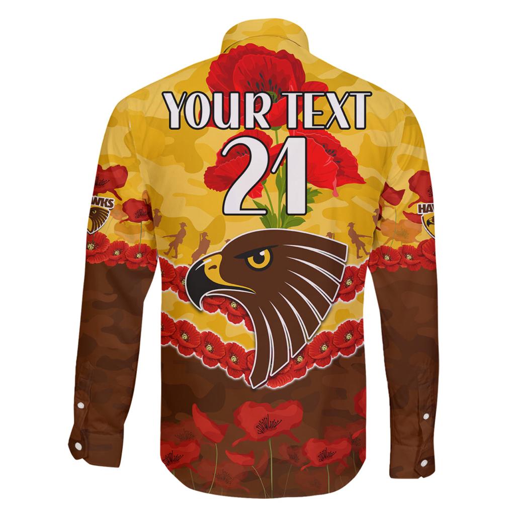 Custom Hawks Football Family Matching Long Sleeve Bodycon Dress and Hawaiian Shirt ANZAC Lest We Forget