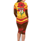Custom Hawks Football Family Matching Long Sleeve Bodycon Dress and Hawaiian Shirt ANZAC Lest We Forget
